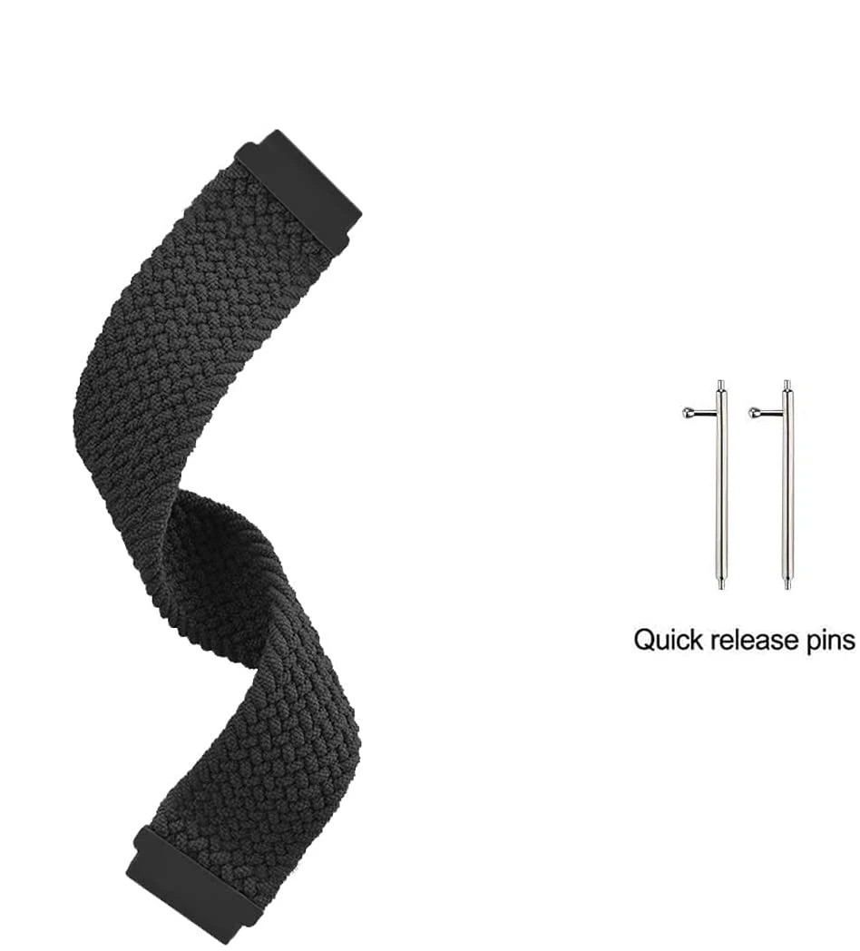 20mm 22mm Band for Samsung Galaxy watch 7/4/6/5 pro/active 2/Gear S3 braided solo loop bracelet correa Huawei watch GT 2 3 strap