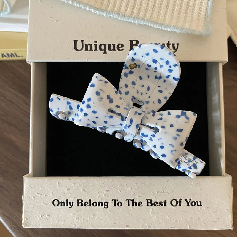1pc French Design Butterfly Bow Clip, Medium Size, Elegant and Sweet Temperament, Braided Hair Shark Clip Hair Accessory