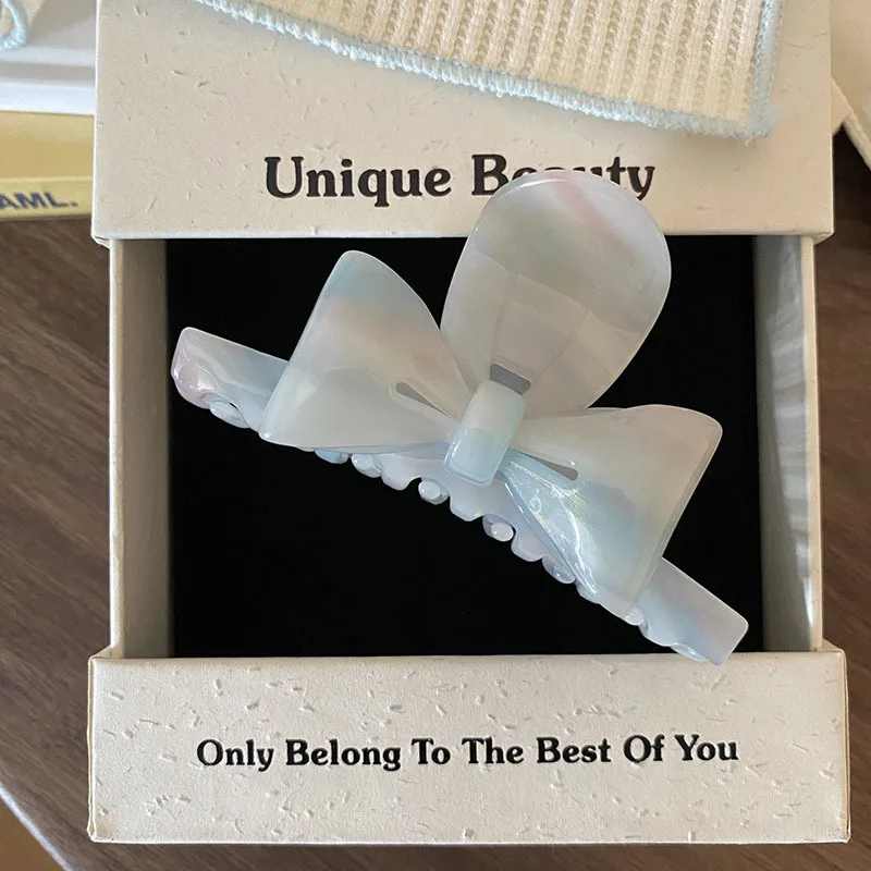 1pc French Design Butterfly Bow Clip, Medium Size, Elegant and Sweet Temperament, Braided Hair Shark Clip Hair Accessory