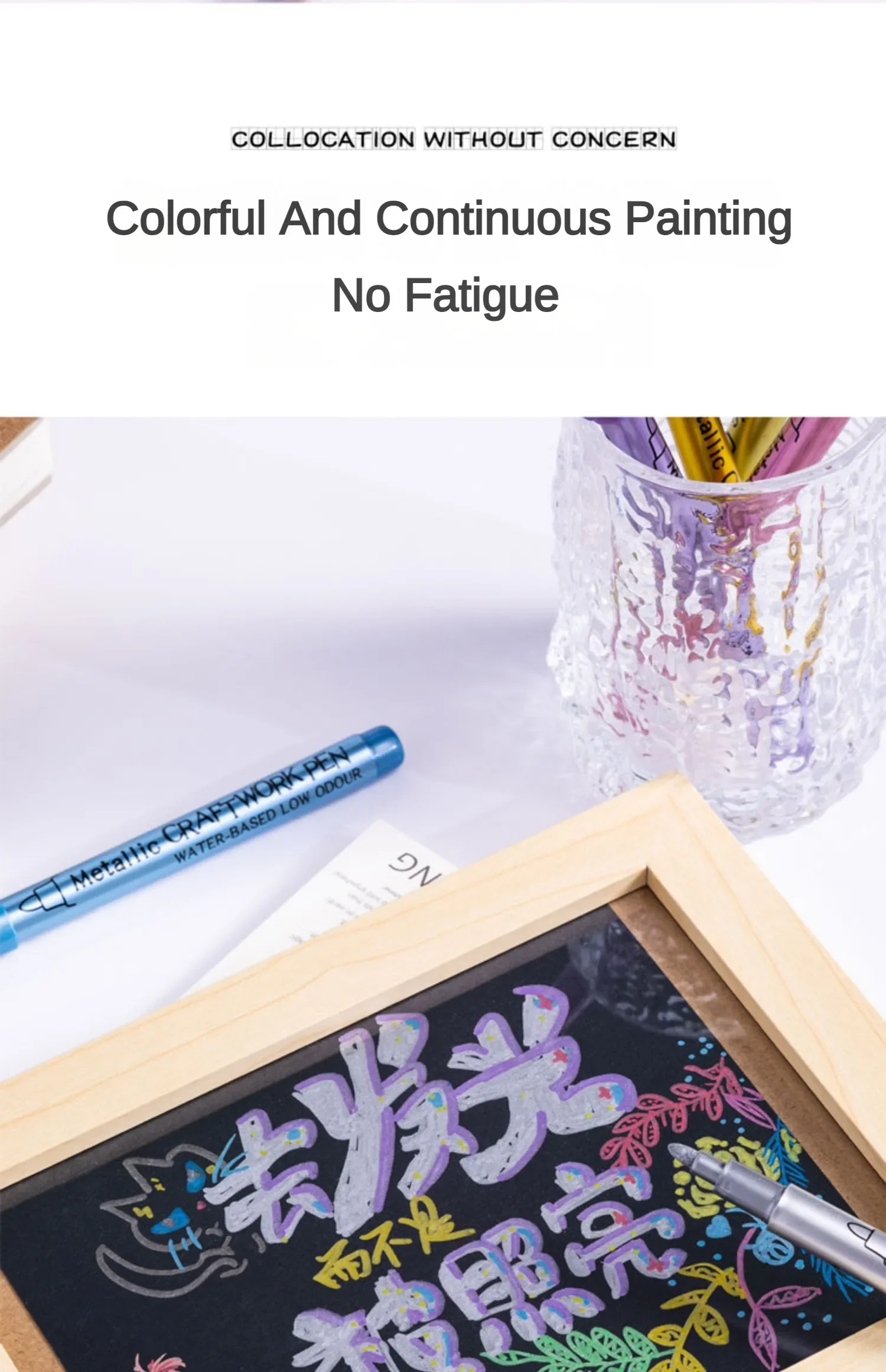 12 Color Metallic Marker Pen Resin Drawing Pen Acrylic Paint DIY Highlights Permanent Marker DIY Card Art Supplies Stationery