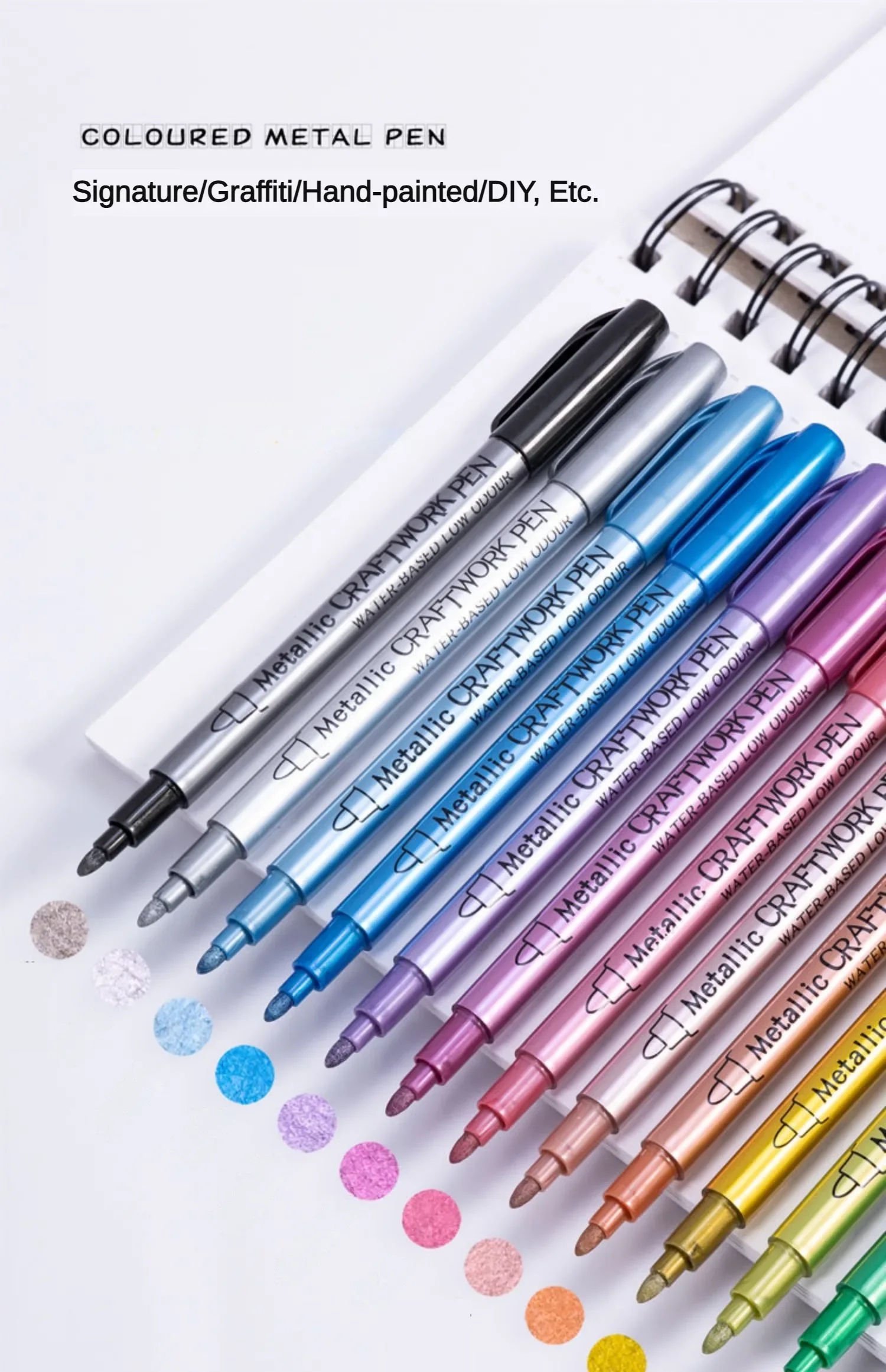 12 Color Metallic Marker Pen Resin Drawing Pen Acrylic Paint DIY Highlights Permanent Marker DIY Card Art Supplies Stationery