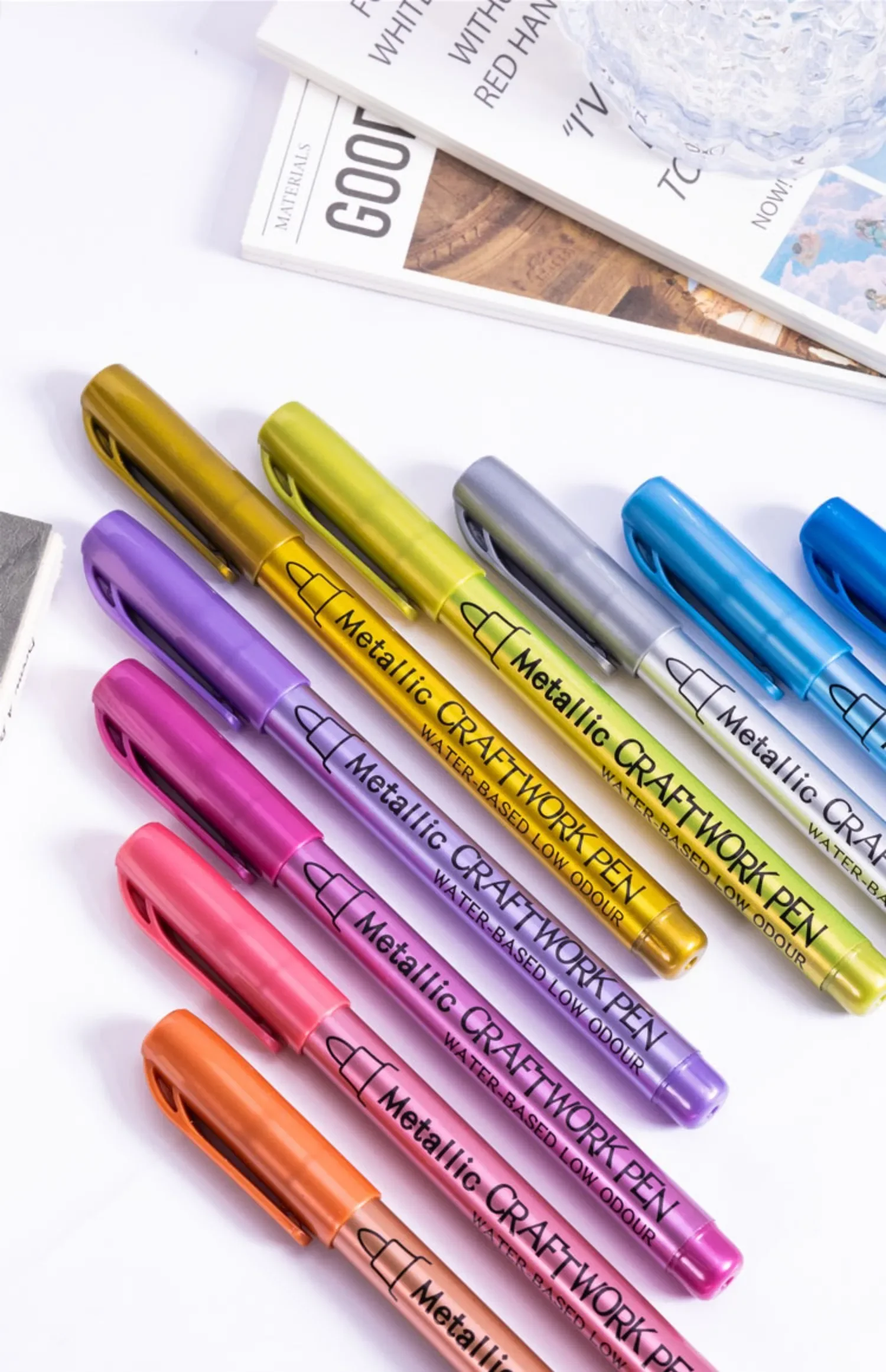 12 Color Metallic Marker Pen Resin Drawing Pen Acrylic Paint DIY Highlights Permanent Marker DIY Card Art Supplies Stationery