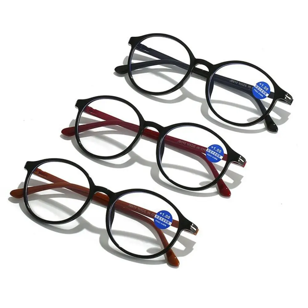 Retro Strength 1.0x ~ 4.0x Readers Presbyopia Eyeglasses Anti-blue Light Glasses Oval Frame Reading Glasses