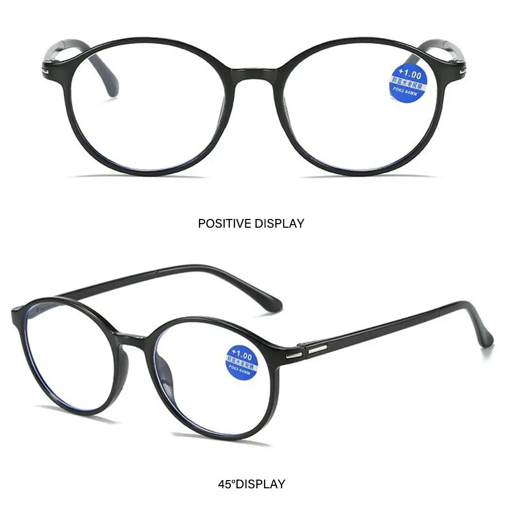 Retro Strength 1.0x ~ 4.0x Readers Presbyopia Eyeglasses Anti-blue Light Glasses Oval Frame Reading Glasses