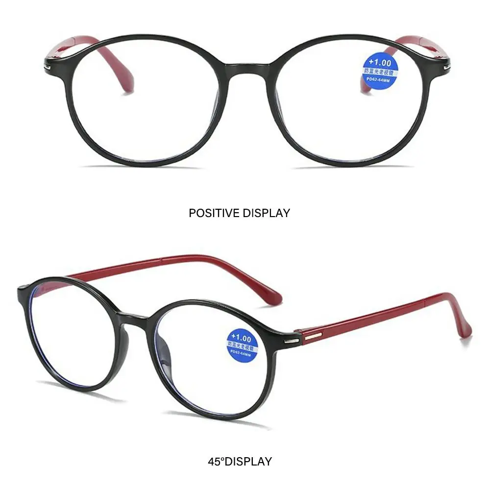 Retro Strength 1.0x ~ 4.0x Readers Presbyopia Eyeglasses Anti-blue Light Glasses Oval Frame Reading Glasses