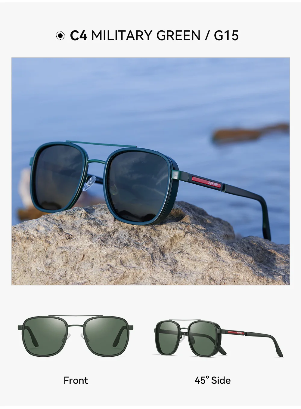 KDEAM 2026 New Man Classic Polarized Sunglasses Outdoor Sports Decoration Sun Glasses Anti Blue Light Fashion Luxury HD Glasses