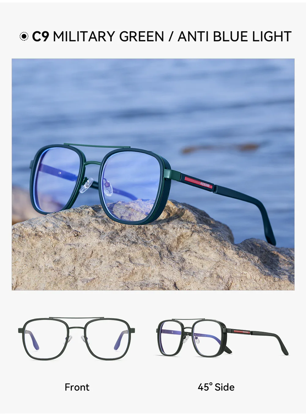 KDEAM 2026 New Man Classic Polarized Sunglasses Outdoor Sports Decoration Sun Glasses Anti Blue Light Fashion Luxury HD Glasses
