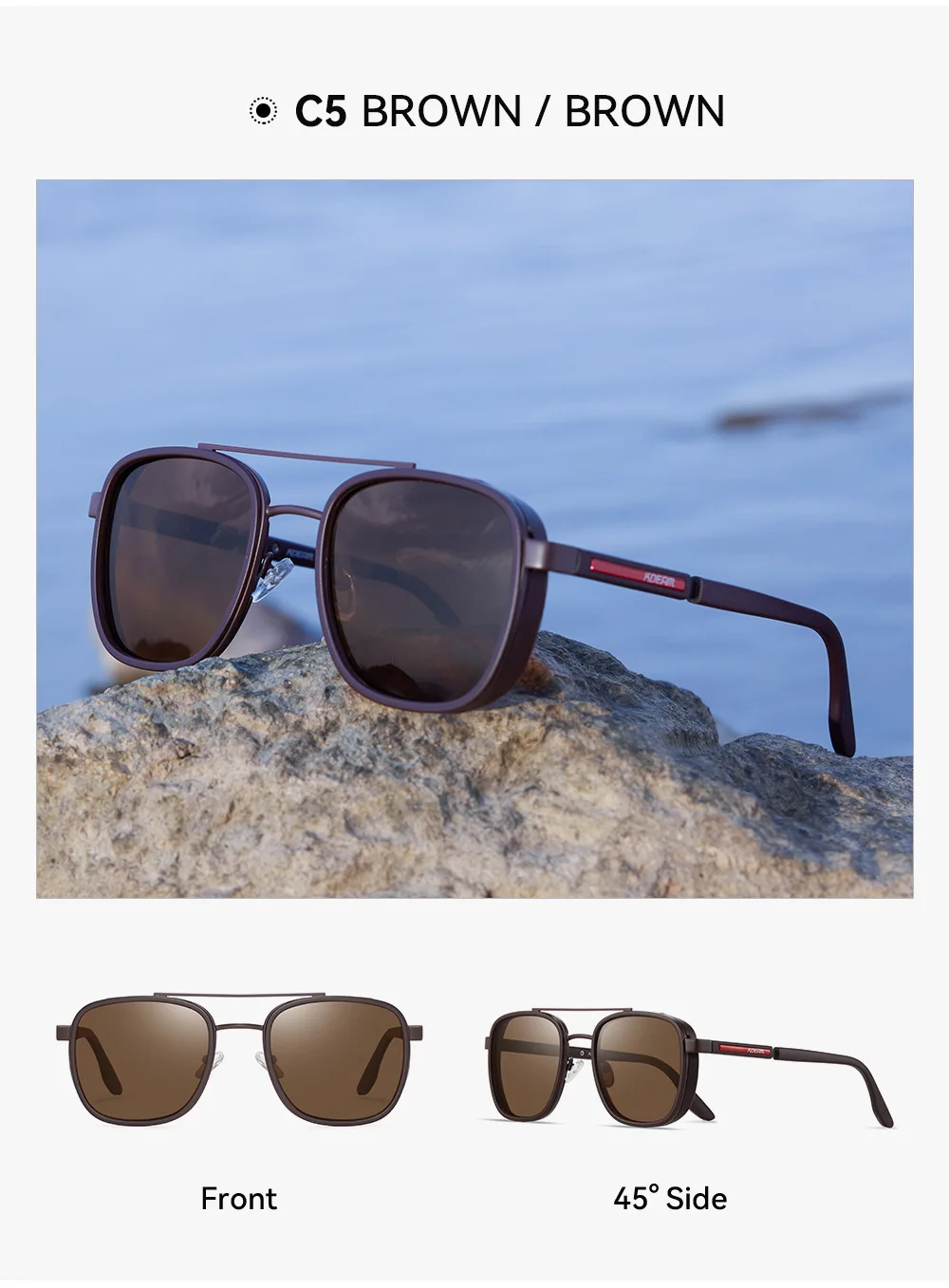 KDEAM 2026 New Man Classic Polarized Sunglasses Outdoor Sports Decoration Sun Glasses Anti Blue Light Fashion Luxury HD Glasses