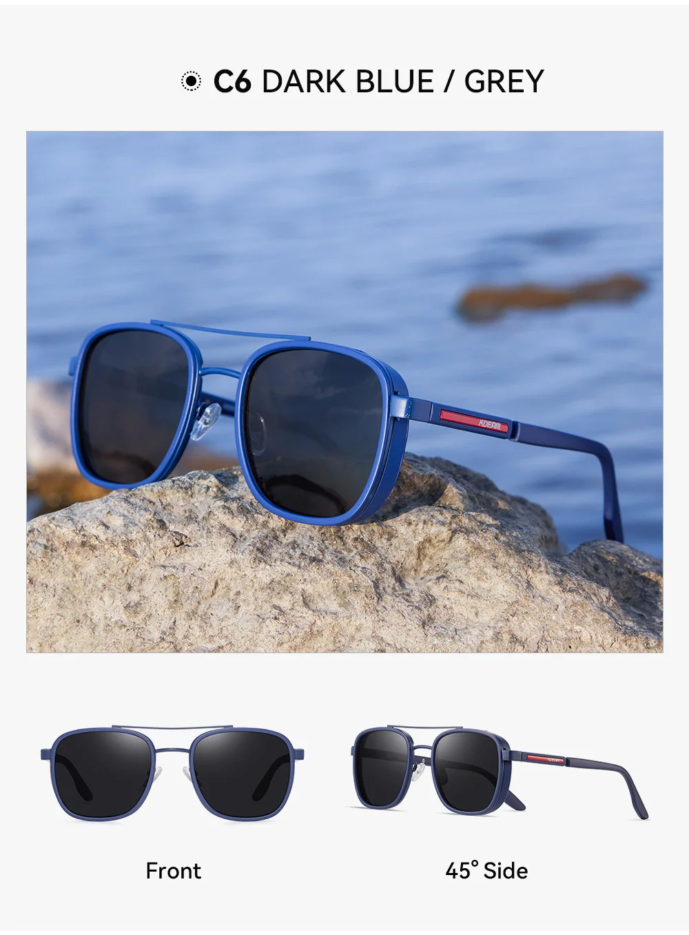 KDEAM 2026 New Man Classic Polarized Sunglasses Outdoor Sports Decoration Sun Glasses Anti Blue Light Fashion Luxury HD Glasses