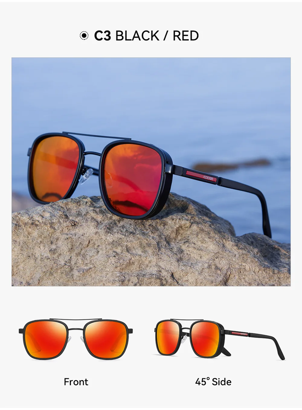 KDEAM 2026 New Man Classic Polarized Sunglasses Outdoor Sports Decoration Sun Glasses Anti Blue Light Fashion Luxury HD Glasses