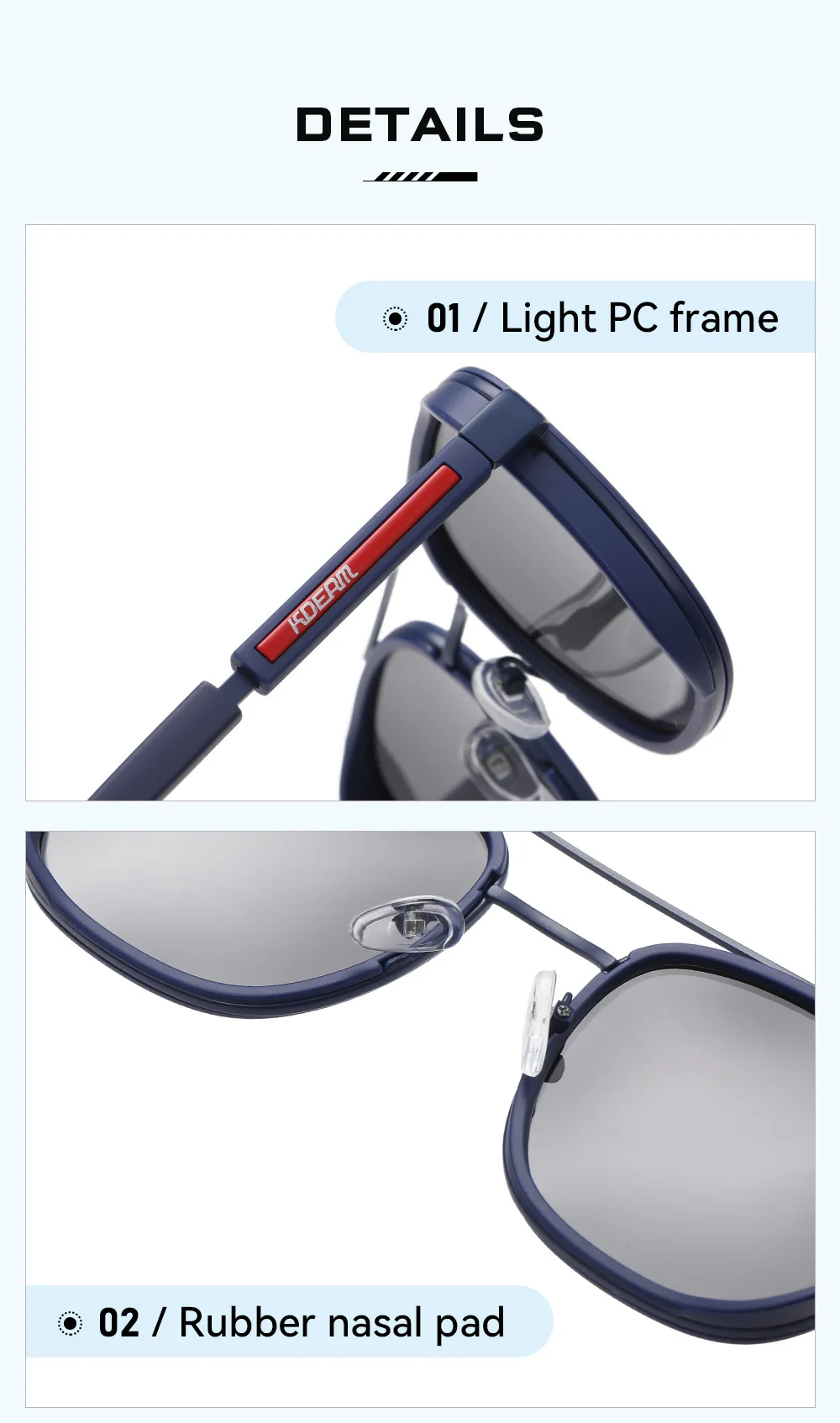 KDEAM 2026 New Man Classic Polarized Sunglasses Outdoor Sports Decoration Sun Glasses Anti Blue Light Fashion Luxury HD Glasses