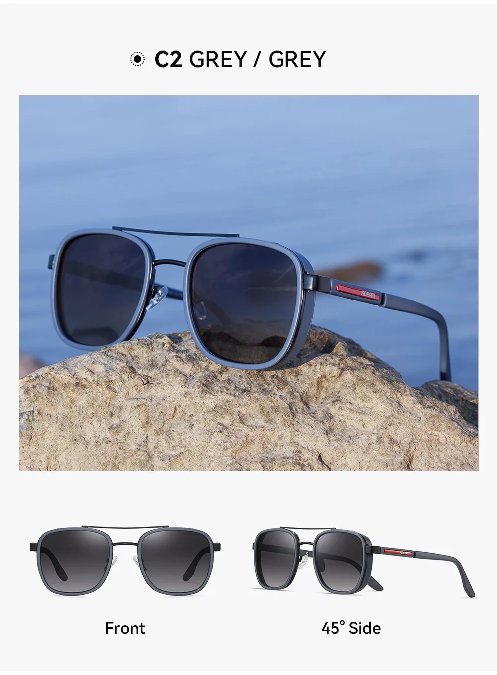 KDEAM 2026 New Man Classic Polarized Sunglasses Outdoor Sports Decoration Sun Glasses Anti Blue Light Fashion Luxury HD Glasses