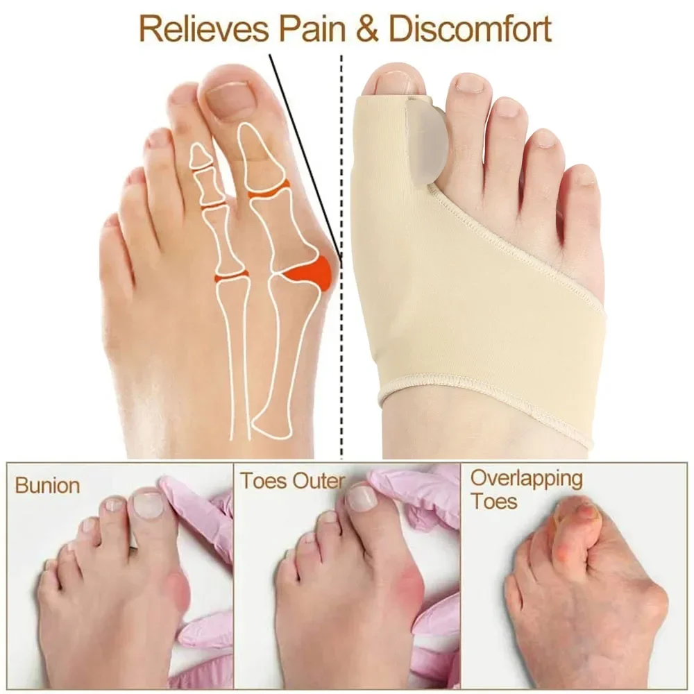 Bunion Corrector, Toe Separator for Big Toe Relax, Spread and Stretch for Hallux Valgus & Bunion Support, Protector for Big Toes