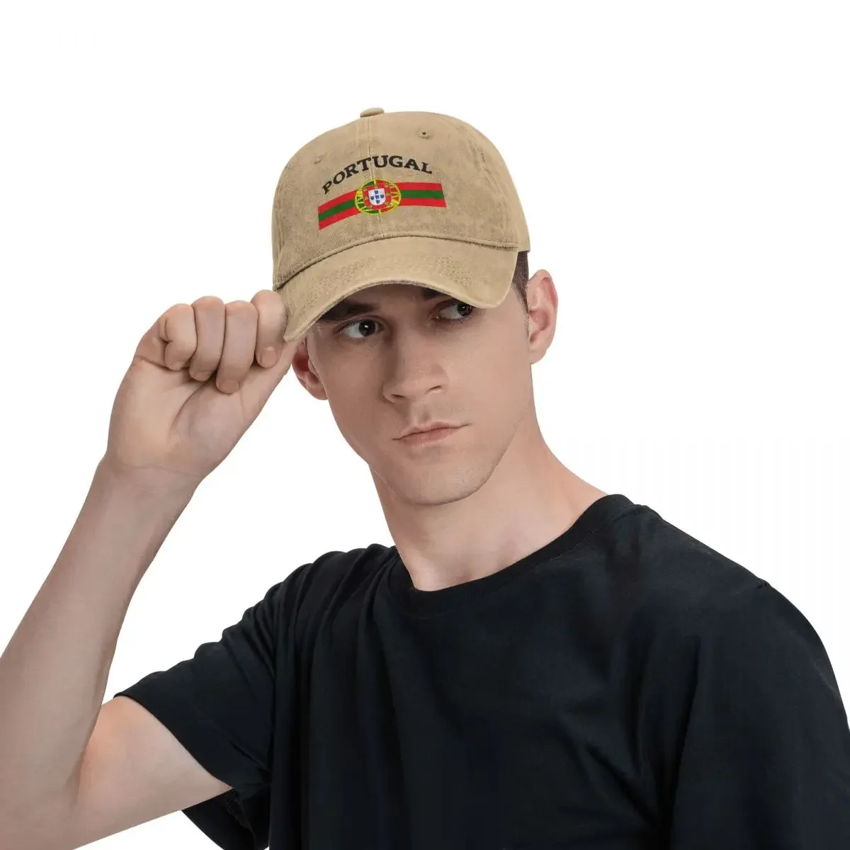 Portugal Soccer Team Flag Portuguese Shield Crest Baseball Cap Vintage Distressed Denim Snapback Hat for Men Outdoor Caps Hat
