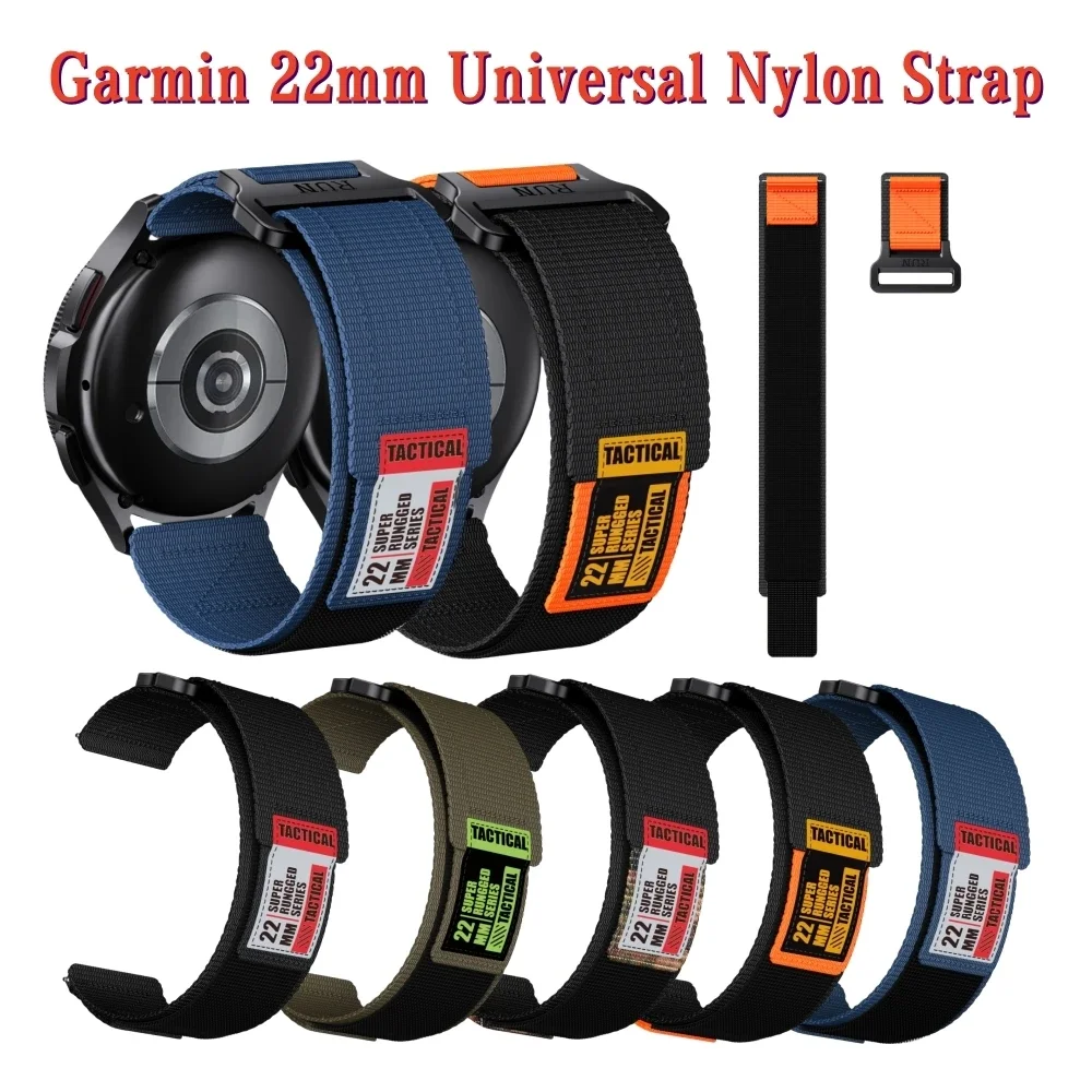 20 22mm for Garmin Easy Fit Nylon Strap For Forerunner 255/265/965Wristband For Active /Vivoactive 4Bracelet Venu Universal Band