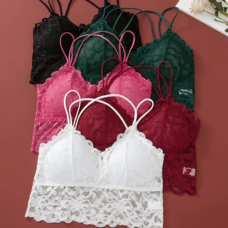 Women's Lace Non-wire Bra And Panties Set Transparent Low Rise Briefs Ultra-thin Comfort Underwear Female Bralette Lingerie Set