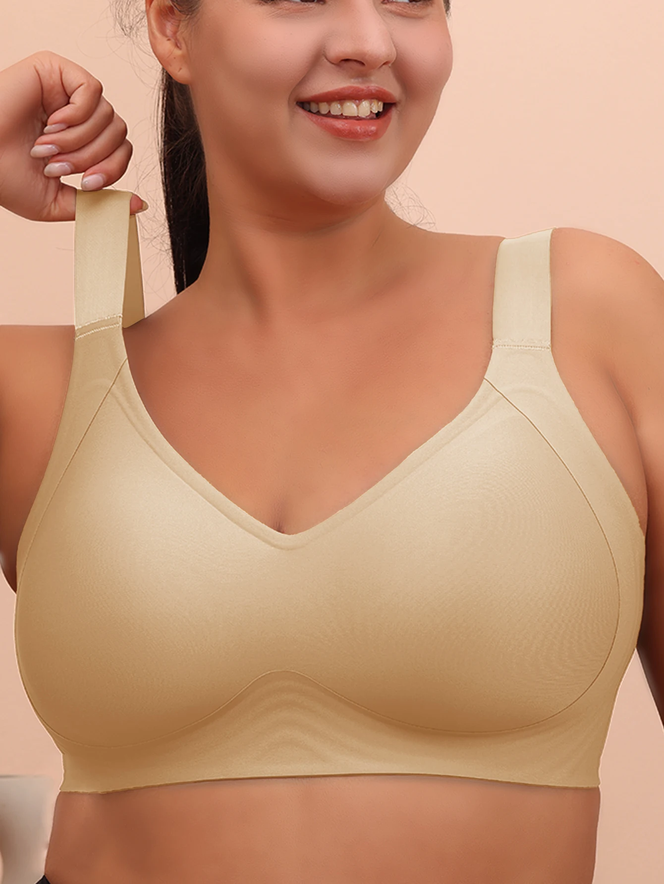 Big breasted sleeping bra for women 6XL without steel rims gathered without scars plus size vest yoga exercise anti sagging bra