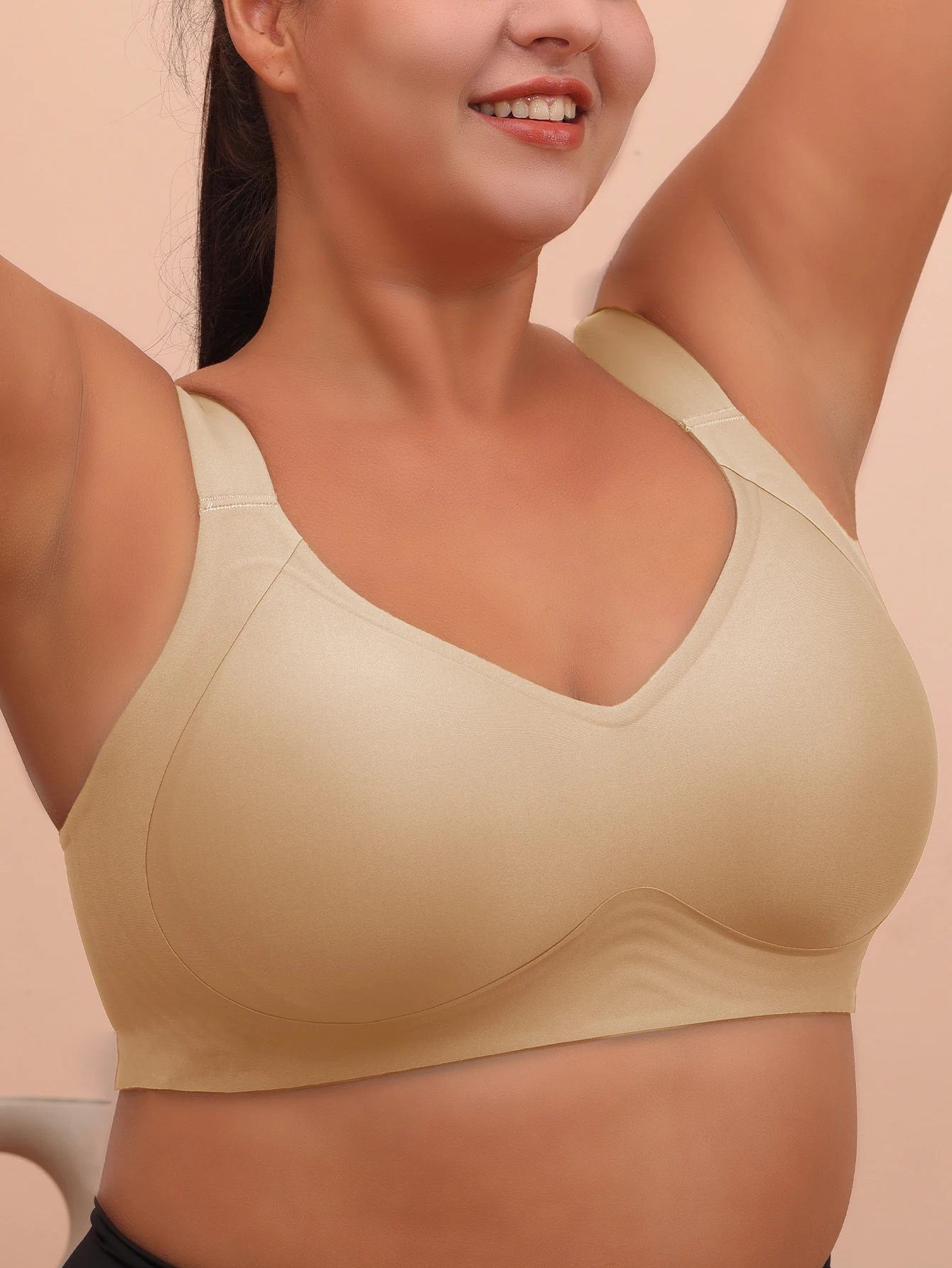 Big breasted sleeping bra for women 6XL without steel rims gathered without scars plus size vest yoga exercise anti sagging bra