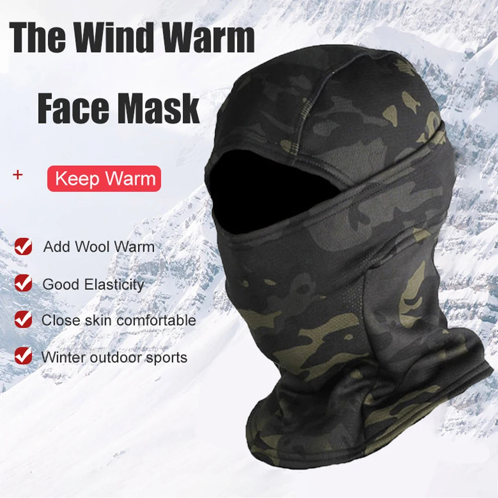 Winter Keep Warm Camouflage Balaclava Polar Fleece Cycling Full Face Mask Outdoor Motorcycle Ski Helmet Inner Cap Mask