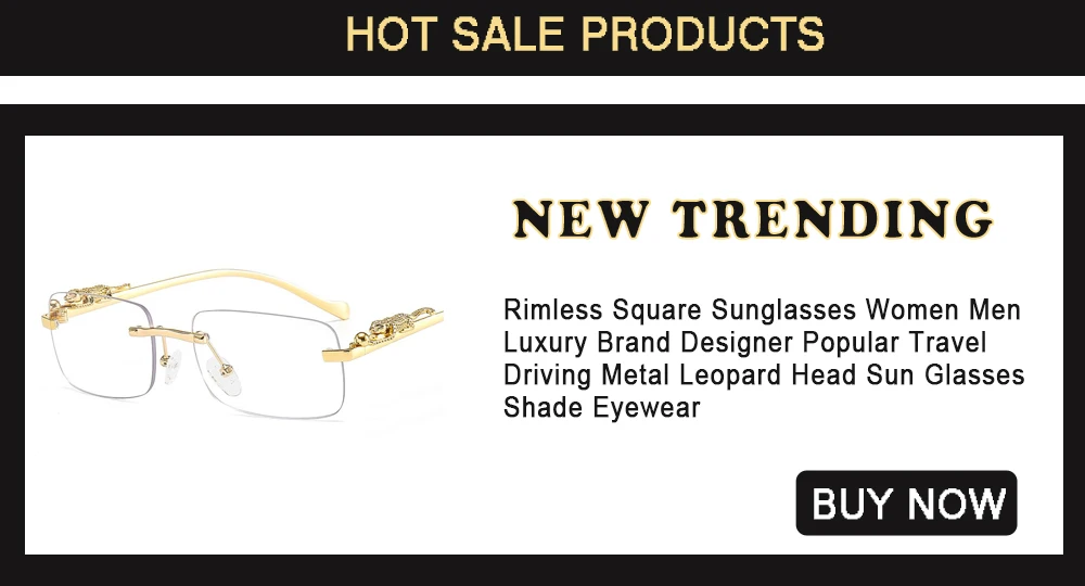 Trendy Punk Sunglasses Rimless Rectangle Sun Glasses for Men Women Fashion UV400 Driving Shades Frameless Gradient Eyewear
