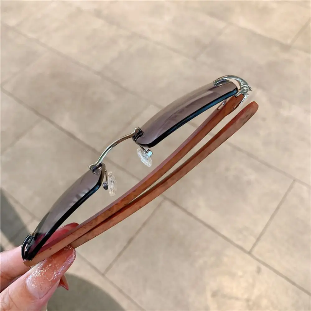 Trendy Punk Sunglasses Rimless Rectangle Sun Glasses for Men Women Fashion UV400 Driving Shades Frameless Gradient Eyewear