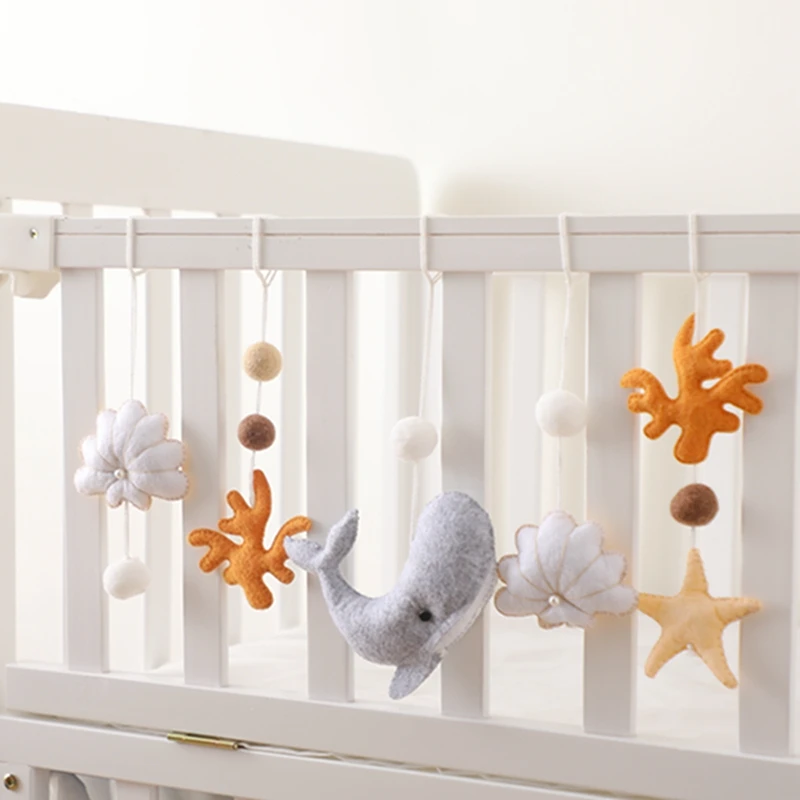 A Baby Play Gym Set Cartoon Cloud Rattle Pendant Baby Room Crib Stroller Decorative Toys Soft Cotton Baby Sensory Toys Baby Gift