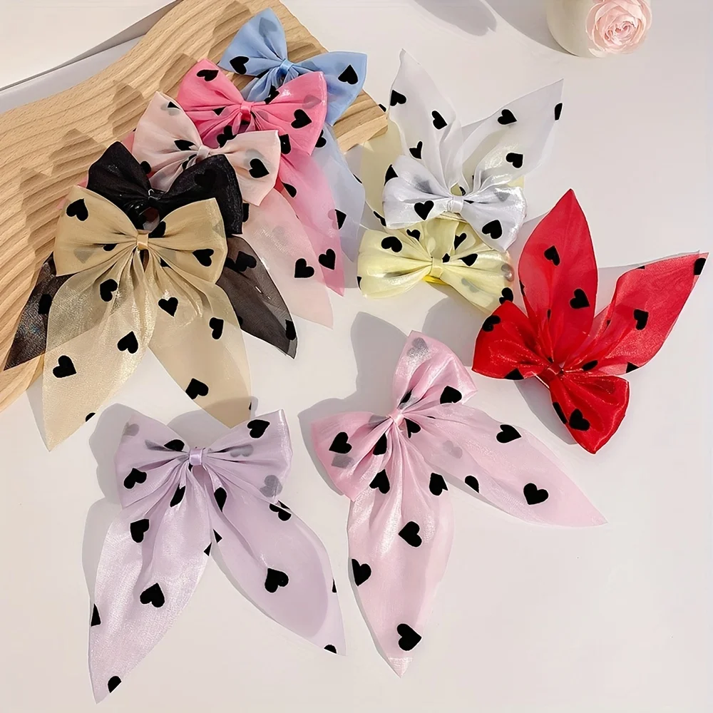 10pcs Cute Love Spotted Hair Clip Does Not Hurt Hair Sweet And easiest for match