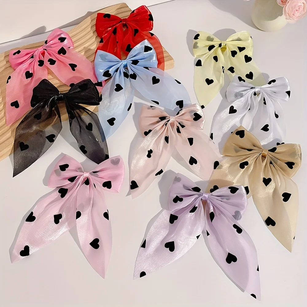 10pcs Cute Love Spotted Hair Clip Does Not Hurt Hair Sweet And easiest for match