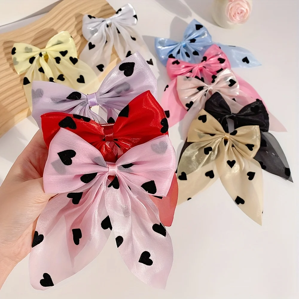 10pcs Cute Love Spotted Hair Clip Does Not Hurt Hair Sweet And easiest for match