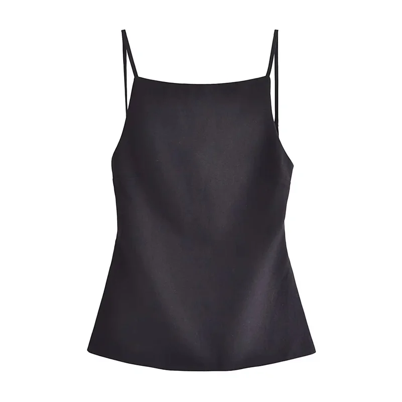 MUJER Black Backless Top Female Sleeveless White Crop Top Women Summer Sexy Tops Woman Party Women's Evening Top With Straps