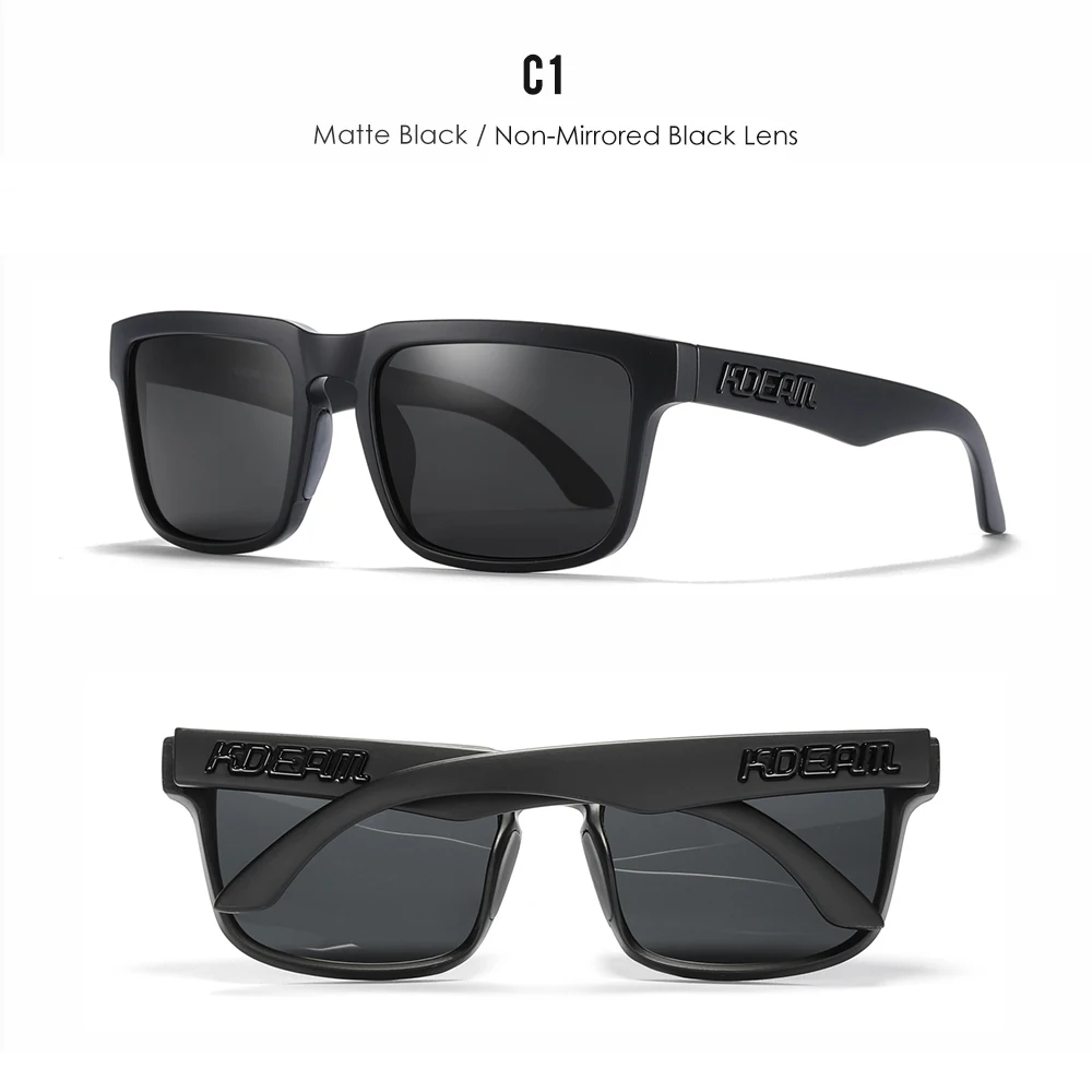 KDEAM Men's Polarized Sunglasses Square Casual Outdoors Sun Glasses Women Unisex Sunglass For Couple With New Package