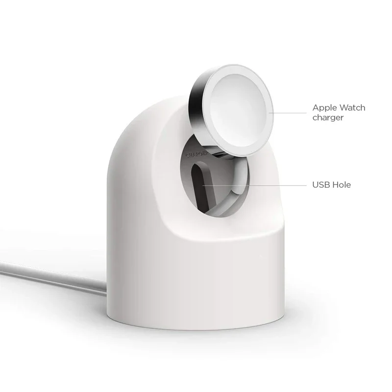 Charger Stand For Apple Watch Series Ultra/8/SE2/7/6/SE/4/3 49mm/45mm/44mm/42mm/41mm/40mm/38mm Durable Silicone Nightstand Mode