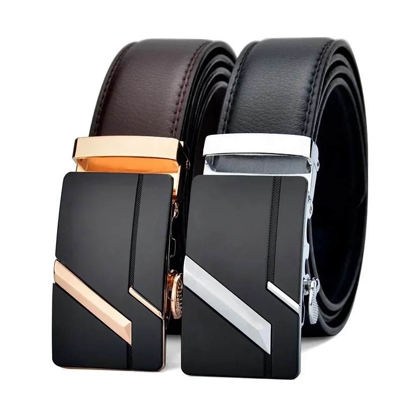 Men High Quality PU Leather Belt for Men Strap Metal Automatic Buckle LONG Plus Large Size 130 140 150 160 170 CM Belt