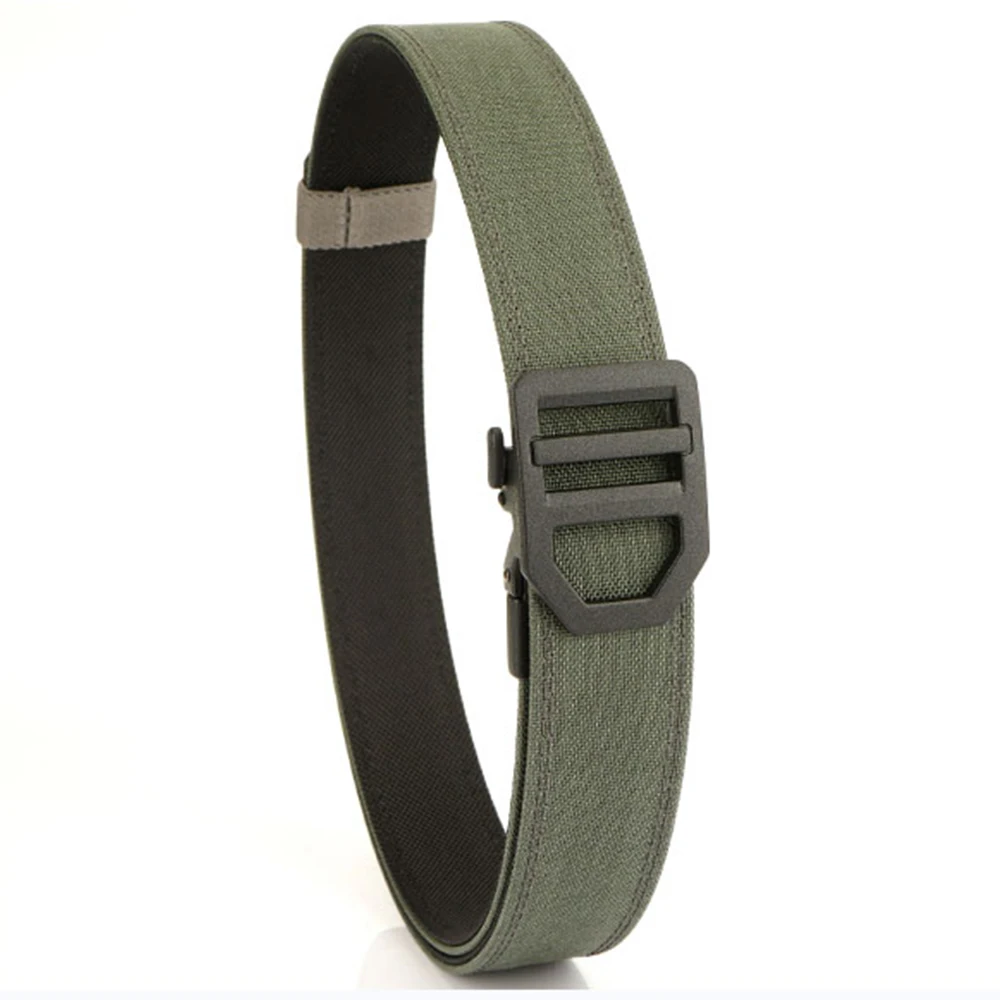 TUSHI EDC Hard Tactical Belt for Men Metal Automatic Buckle IPSC Gun Belt 1100D Nylon Military Belt Outdoor Sports Girdle Male