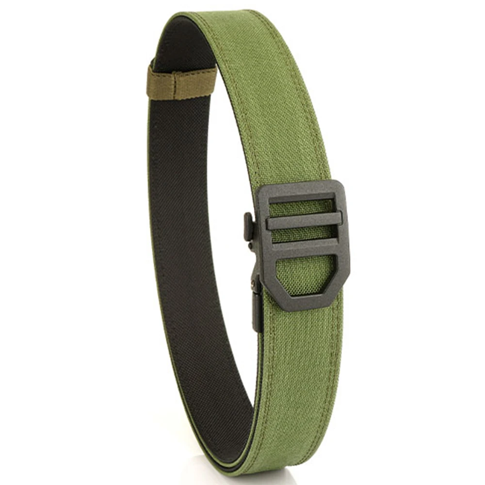 TUSHI EDC Hard Tactical Belt for Men Metal Automatic Buckle IPSC Gun Belt 1100D Nylon Military Belt Outdoor Sports Girdle Male