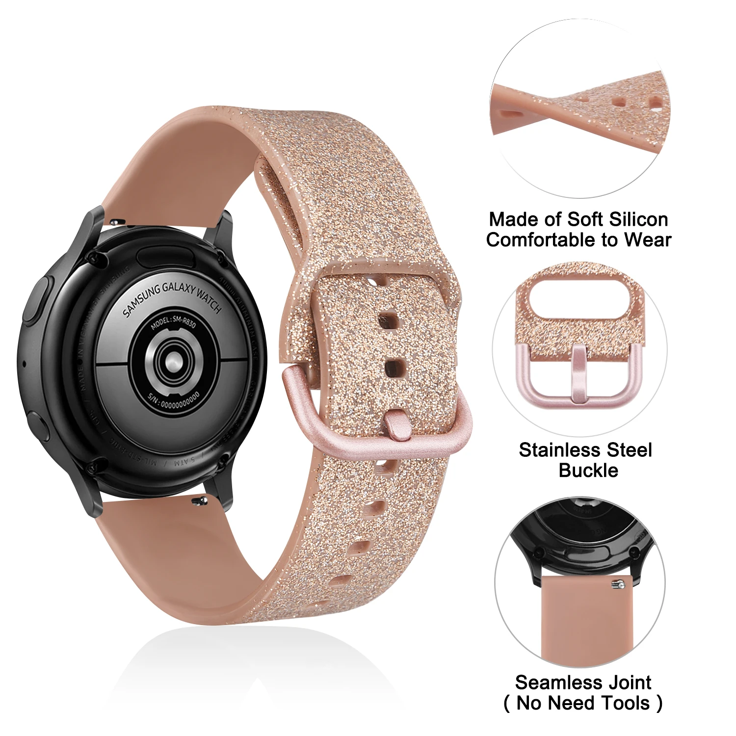 20mm Band For Samsung Galaxy Watch 7 6 5 4 40/44mm Strap For Galaxy Watch 4 6 Classic/Active 2/5Pro/Watch 3 41mm Bracelet