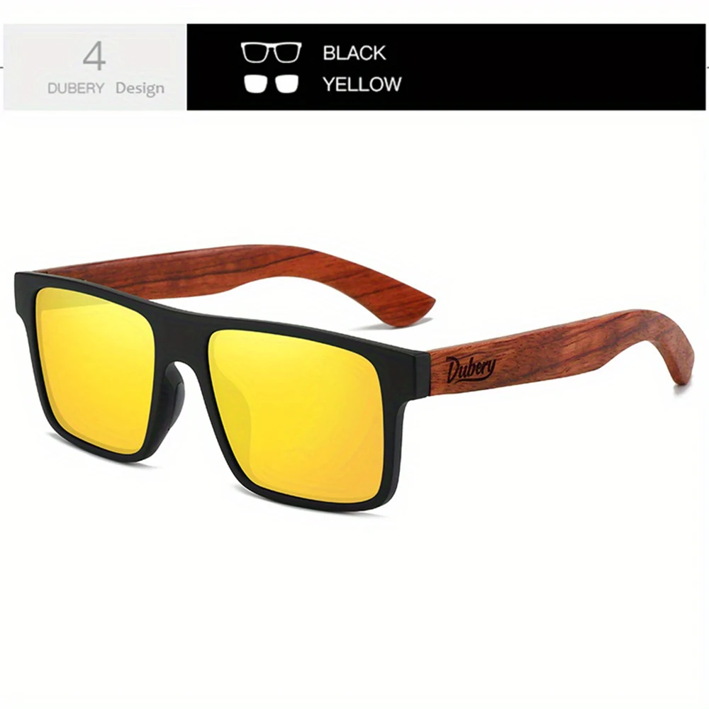 DUBERY Wooden Polarized UV400 Protection Sunglasses For Men And Women 6 Colors Model 833