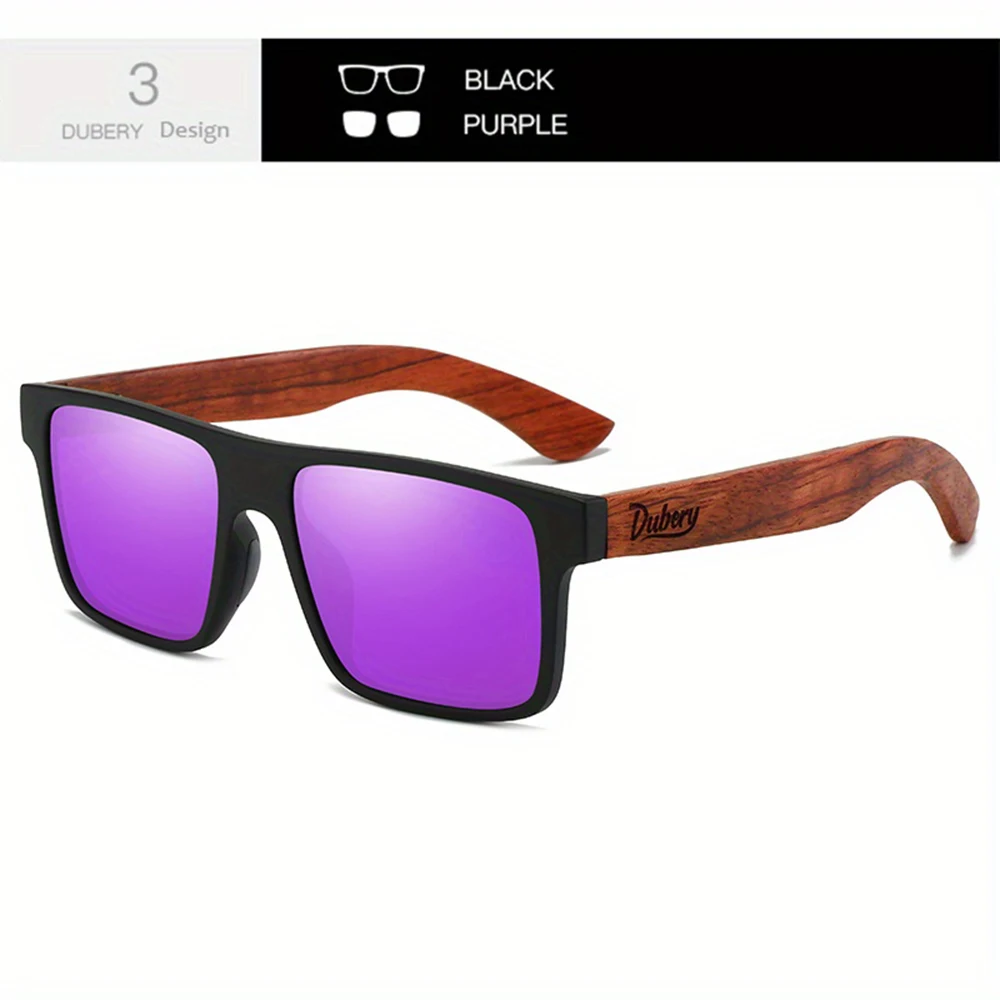 DUBERY Wooden Polarized UV400 Protection Sunglasses For Men And Women 6 Colors Model 833