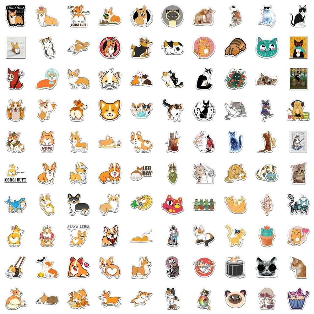100/300PCS Mix Cute Cartoon Animals Graffiti Stickers DIY Phone Guitar Laptop Notebook Suitcase Cup Waterproof Sticker Kids Toy