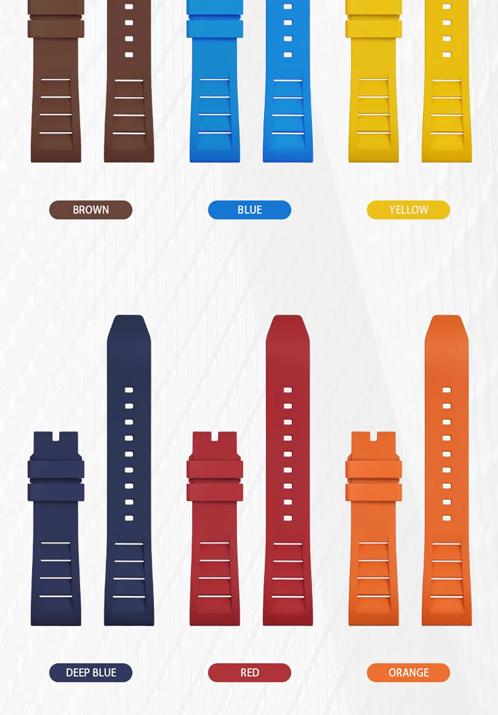 FKM Fluorine Rubber Watchband 20mm 21mm 22mm 24mm for Breitling Omega Seiko Casio Mido Watches Band Sport Watch Strap Dustproof