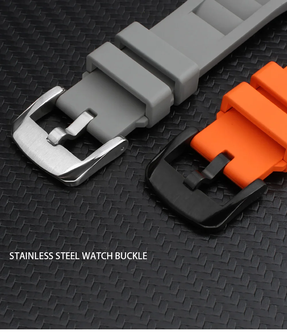 FKM Fluorine Rubber Watchband 20mm 21mm 22mm 24mm for Breitling Omega Seiko Casio Mido Watches Band Sport Watch Strap Dustproof