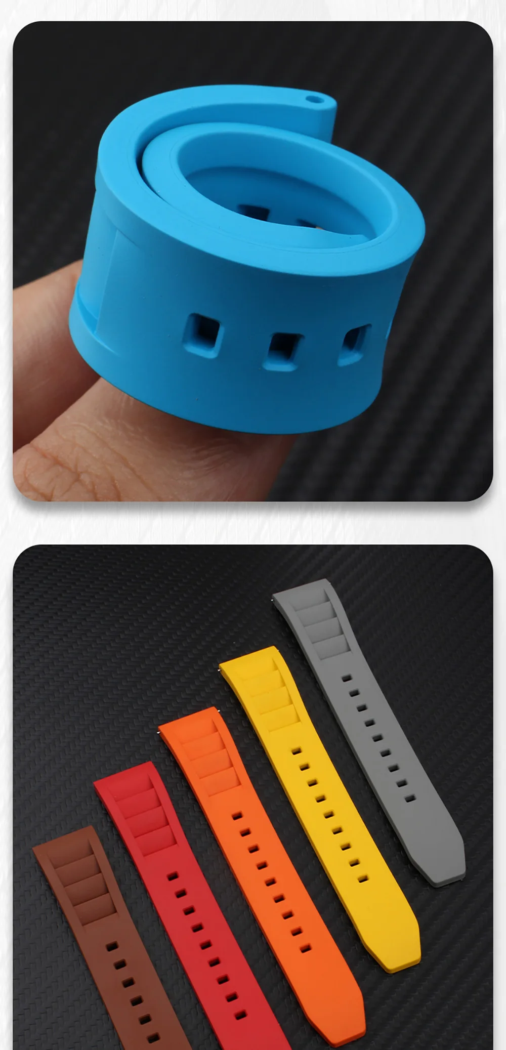 FKM Fluorine Rubber Watchband 20mm 21mm 22mm 24mm for Breitling Omega Seiko Casio Mido Watches Band Sport Watch Strap Dustproof