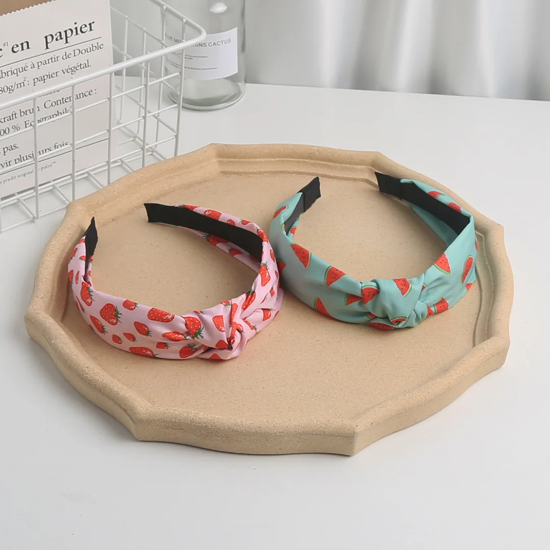 New Children's Fruit Pattern Headband Fabric Knot Headband Cute Sweet Headband Hair Accessories for Girls