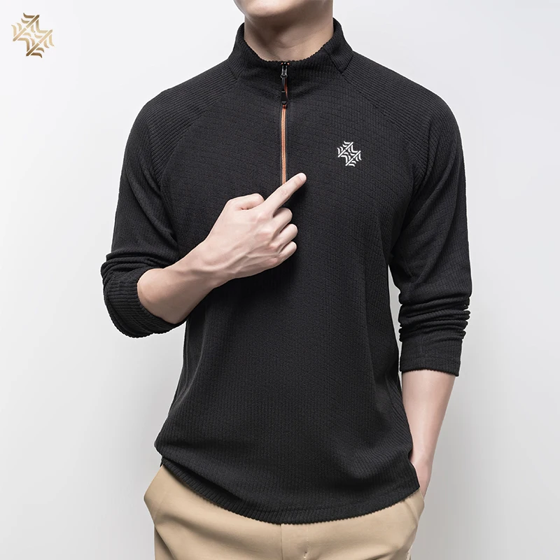 SBWL Autumn High Quality Men's Running Fitness Outdoor Sportswear Fashion Business Casual Breathable Long Sleeve T-Shirt Tops