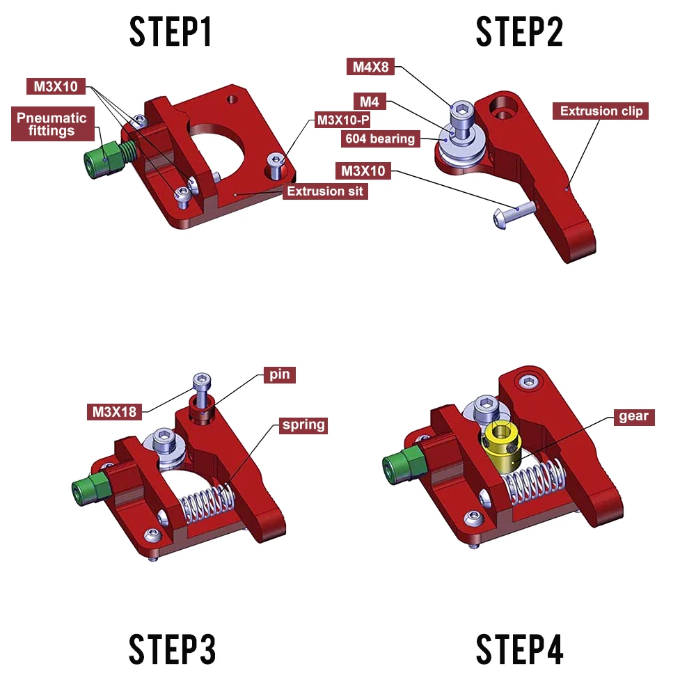 Aluminum Upgrade Bowden Extruder MK8 Extruder Drive Feed Kit 3D Printer Parts For Creality Ender3/Ender3 PRO/Ender5/CR10/CR-10S