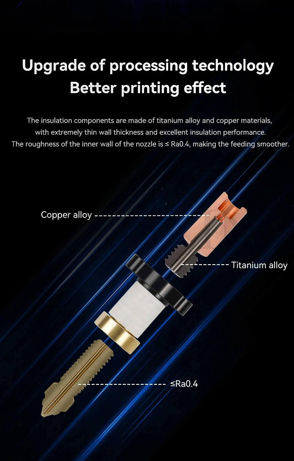 For Ender-3 V3 KE Hotend Kit Nozzle Extruder For Creality K1/ K1 Max 3D Printer Ceramic Heating Block Kit 300°C High Thermal