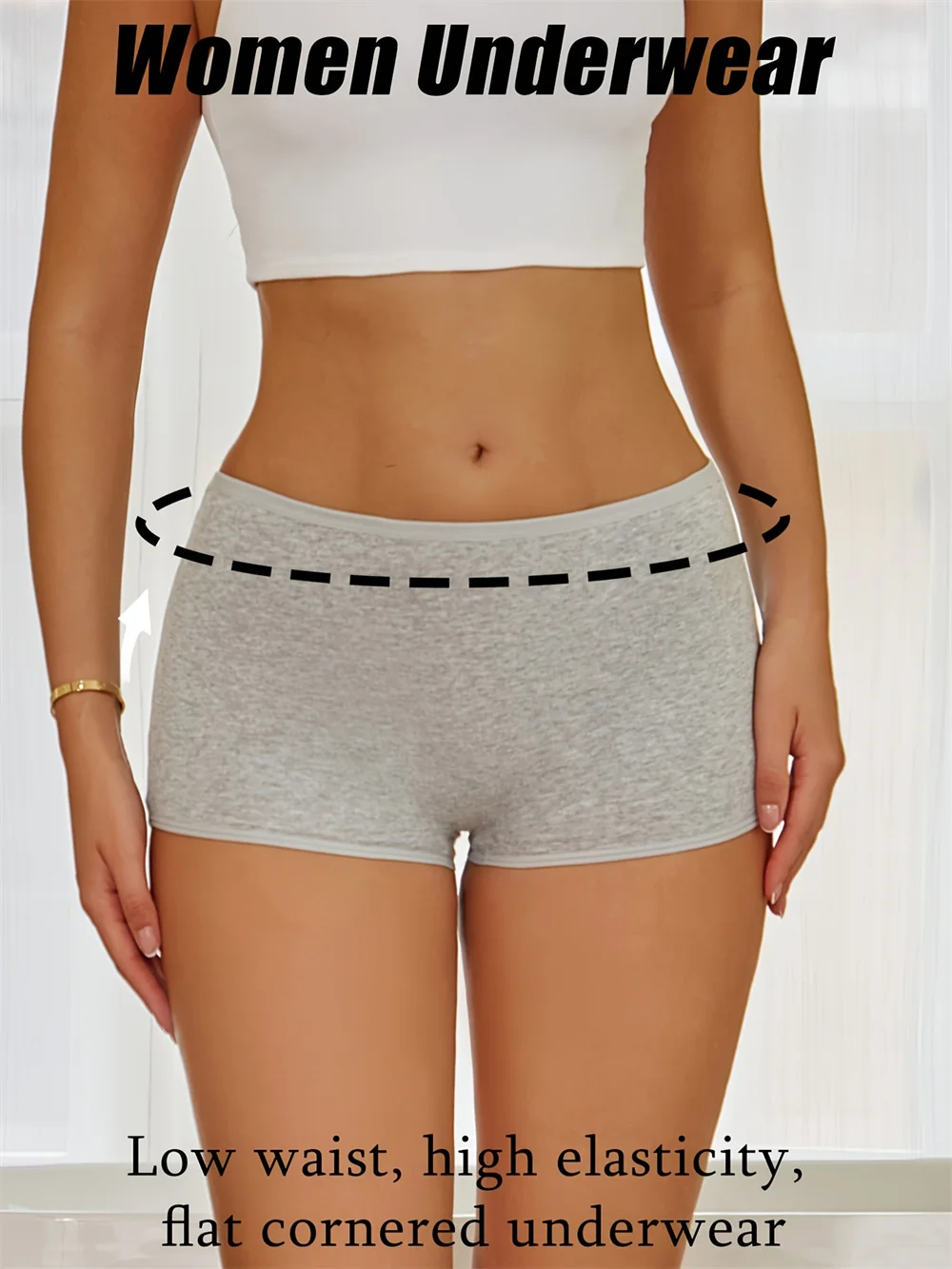 Women Seamless Mide Rise Panties Cotton Underwear Women's Boxer Pants Fashion Seamless Safty Pants Female Breathable Lingerie