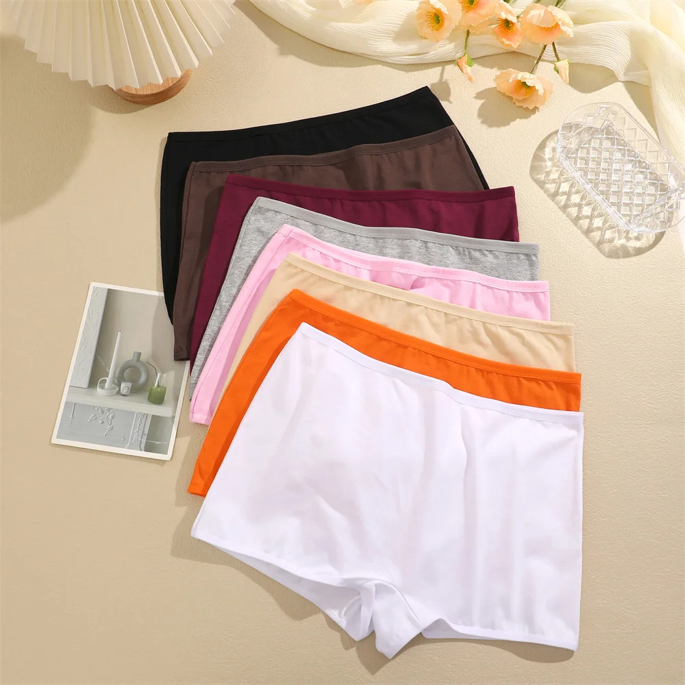 Women Seamless Mide Rise Panties Cotton Underwear Women's Boxer Pants Fashion Seamless Safty Pants Female Breathable Lingerie