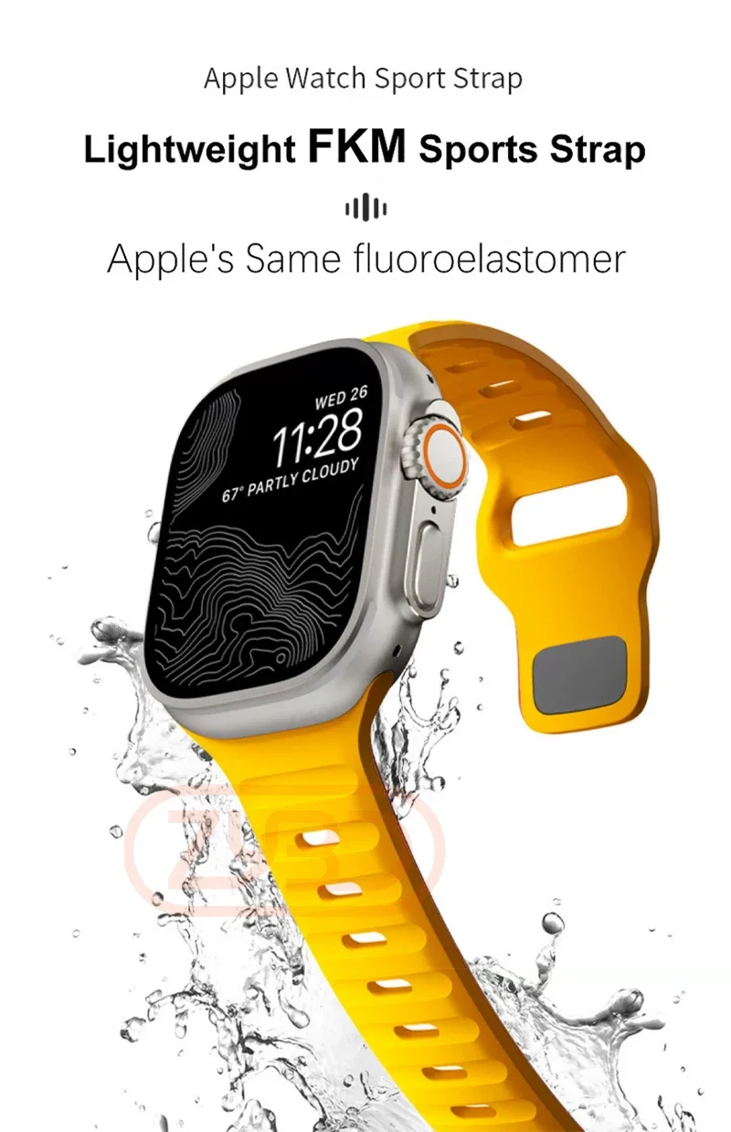 Sport Band For Apple Watch Ultra 9 8 7 6 SE 5 Soft Silicone Lightweight Bracelet Strap For iWatch 38MM 40MM 42MM 44MM 45MM 49MM