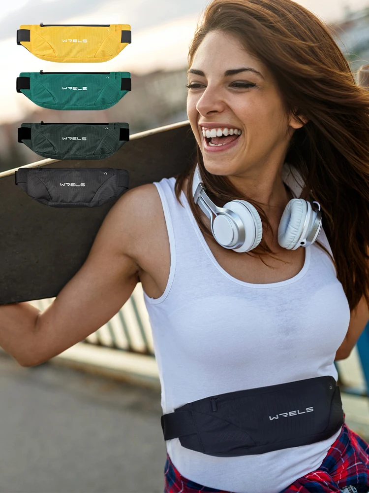 WRELS Waist Bag Outdoor Running Cycling Bag Waterproof Sports Fanny Pack Mobile Phone Case Gym Jogging Run Pouch Belt Bag